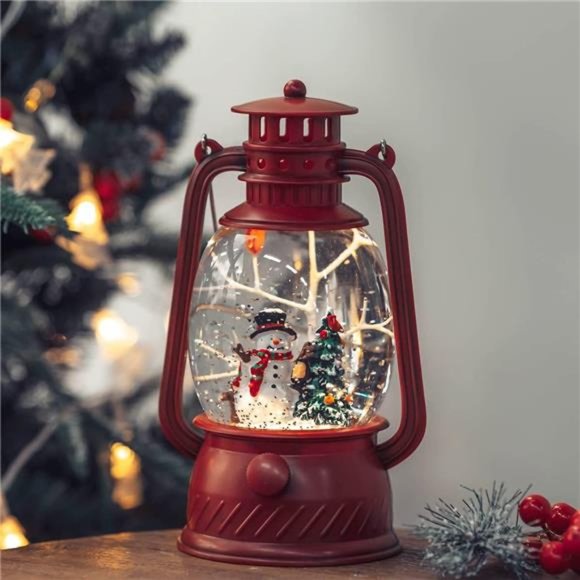 Musical Christmas Snow Globe, Cardinal Snowman with Singing Water Glittering - Picture 1 of 6